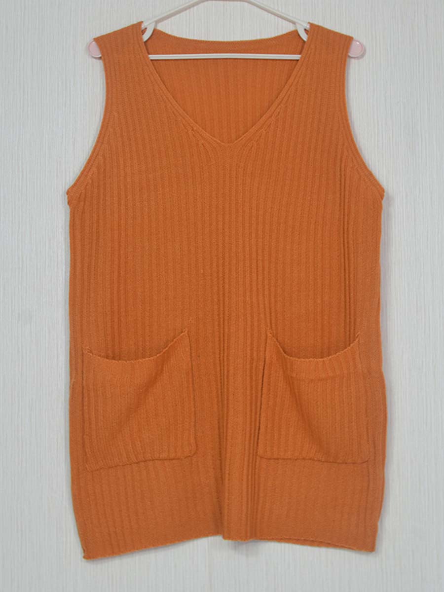 Lunimesd V Neck Sleeveless Knit Vest