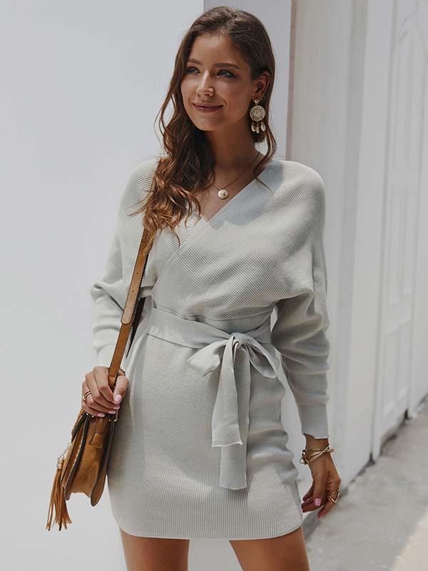 Lunimesd V Neck Sexy Mini Dress