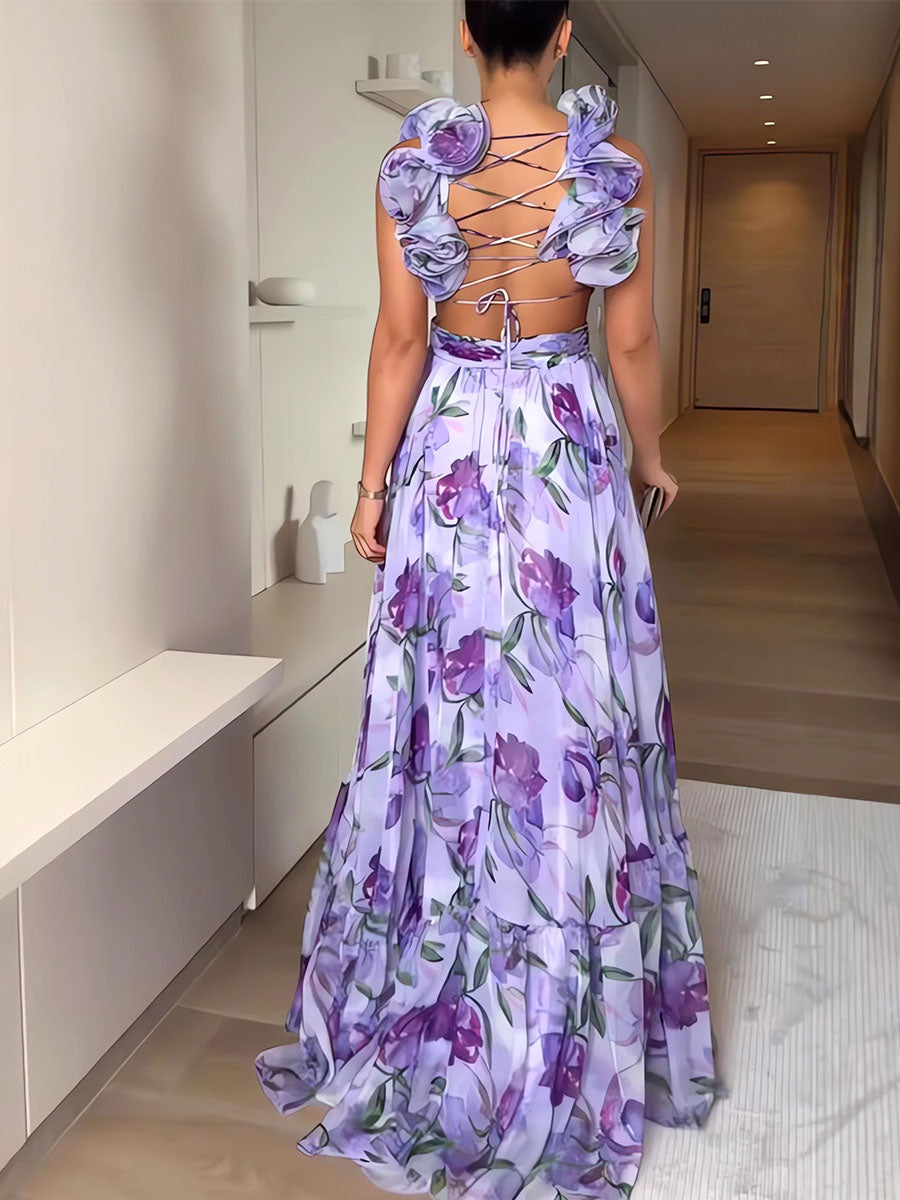 Blossom Lace-Up Dress