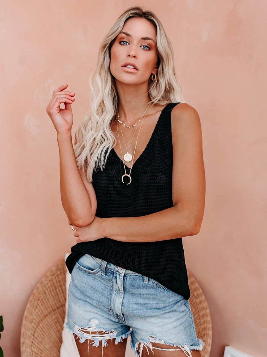 Lunimesd Casual V Neck Knit Vest(6 colors)