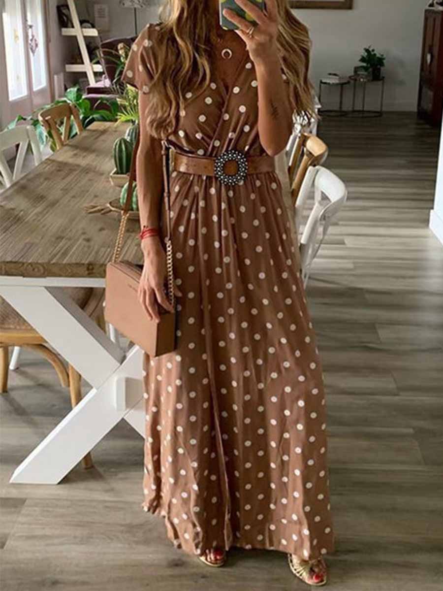 Lunimesd Polka Dot Long Dress