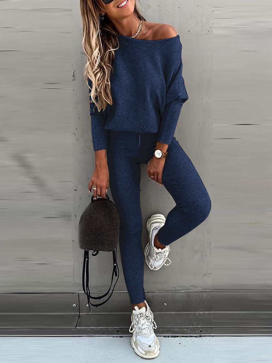 Lunimesd Solid Color Casual Lace-Up Slouchy Suit(7 color)