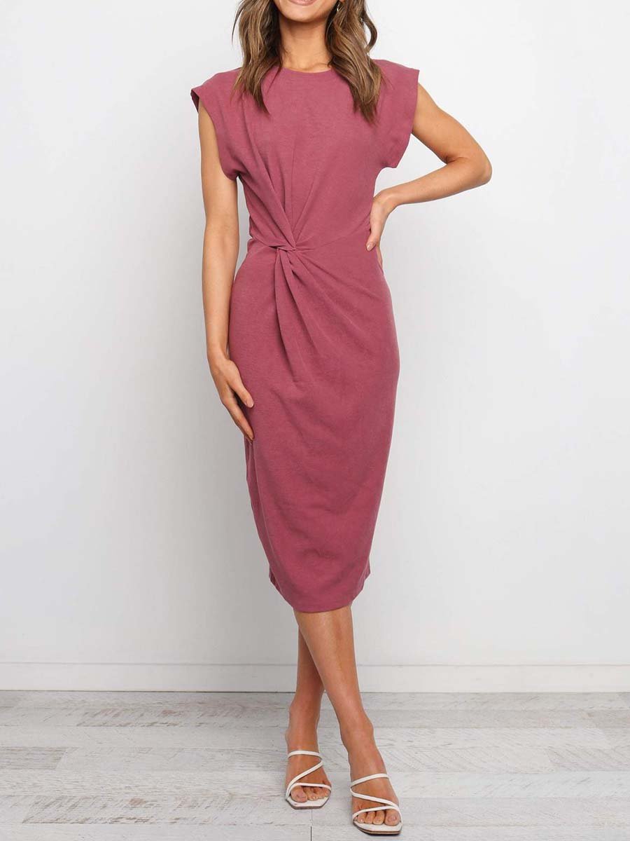 Lunimesd Twist Knot Midi Dress