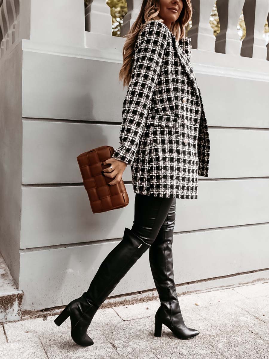 Lunimesd Suit Collar Double-Breasted Coat