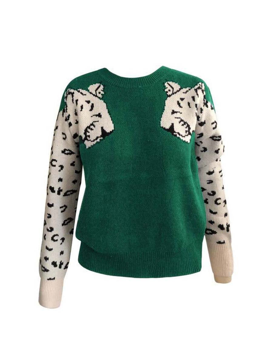 Lunimesd Snow Leopard Knit Sweater