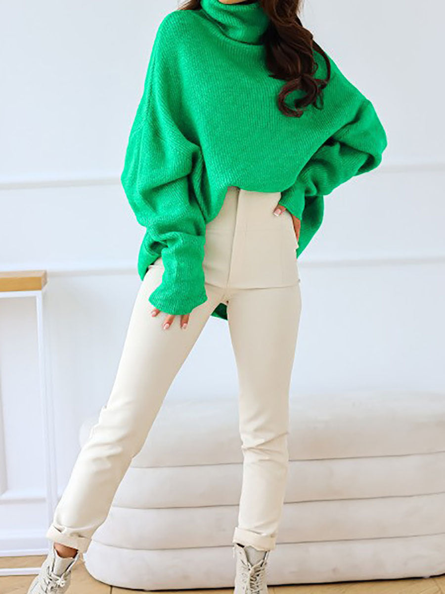Lunimesd Solid Color Turtleneck Knit Sweater(11 colors)