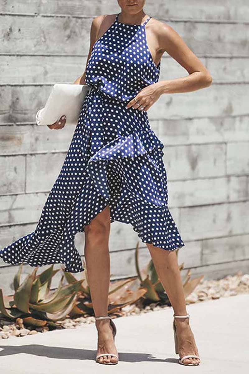 Lunimesd Irregular Polka Dot Dress