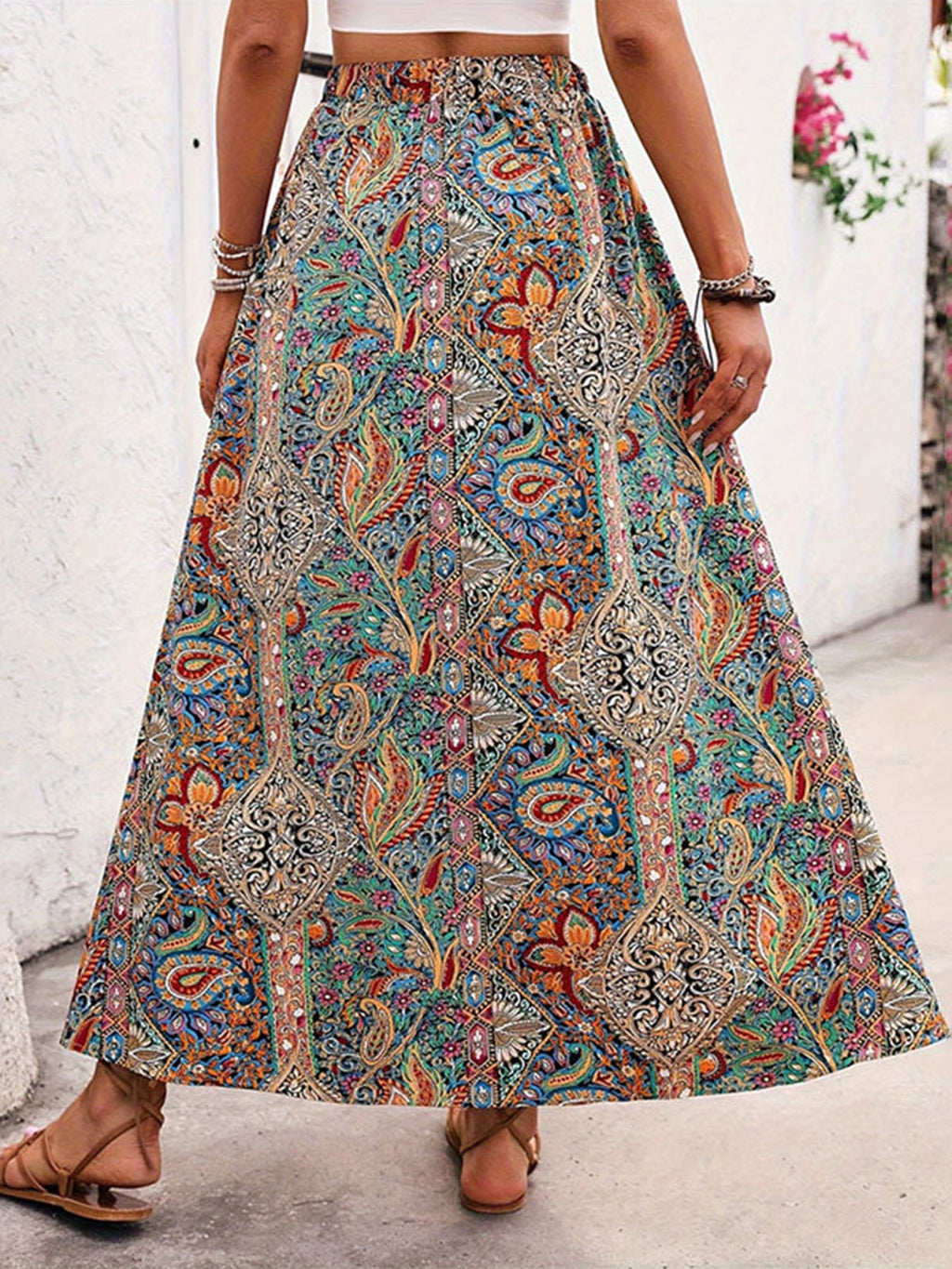 Ethnic Print Skirt