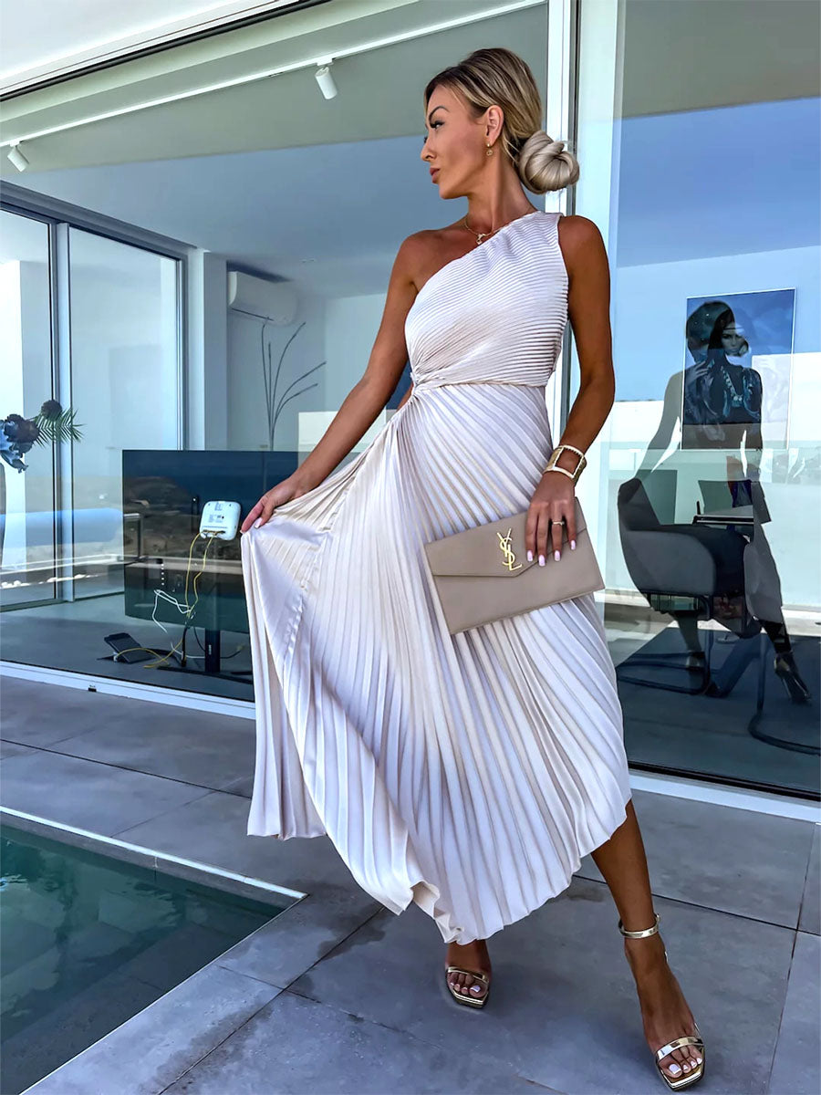 Poise Drape Pleated Dress