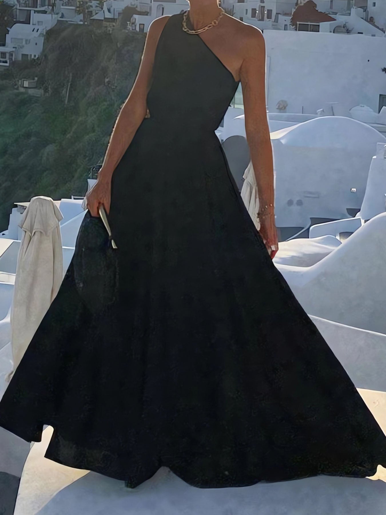 Solid Color Casual Dress