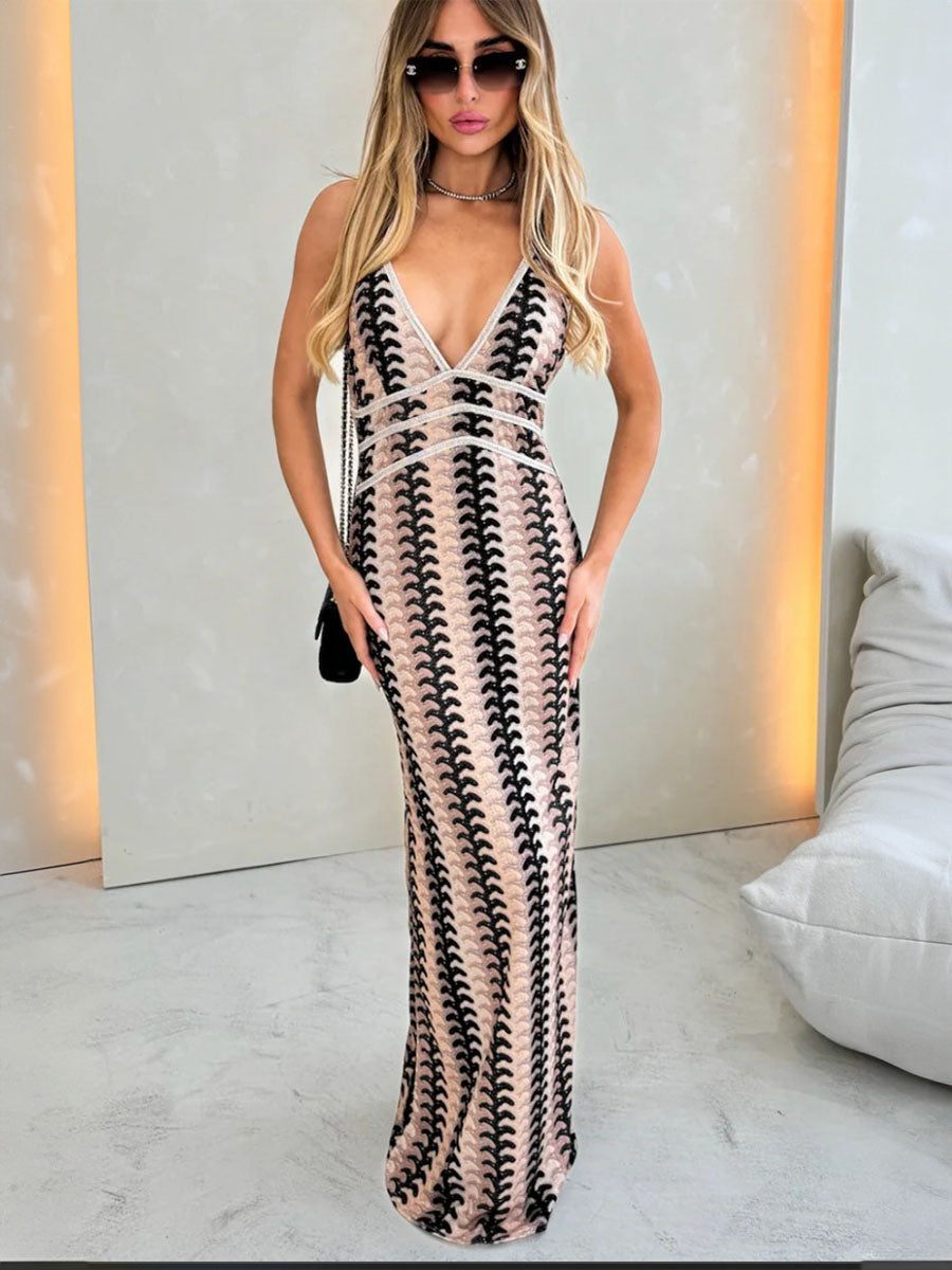 Sunweave Halter Threads Lace Dress