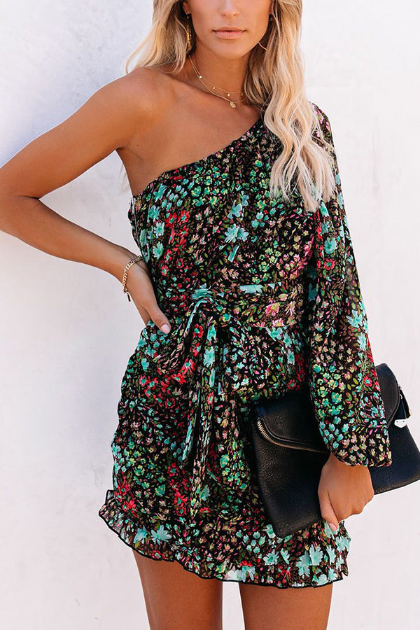 Lunimesd Fun In The Sun Floral One Shoulder Dress