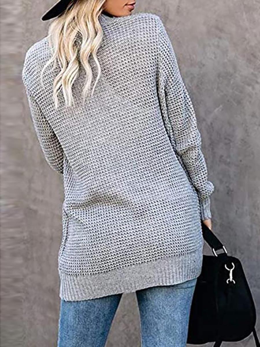 Lunimesd Solid Color Long Sleeve Knitted Cardigan（5 colors）