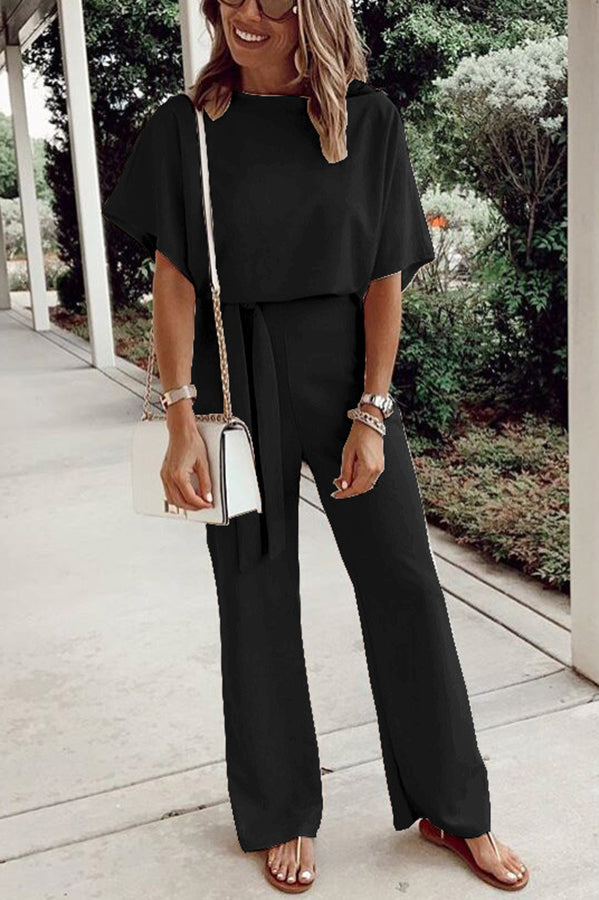 Lunimesd Spring Scene Tie Loose Jumpsuit