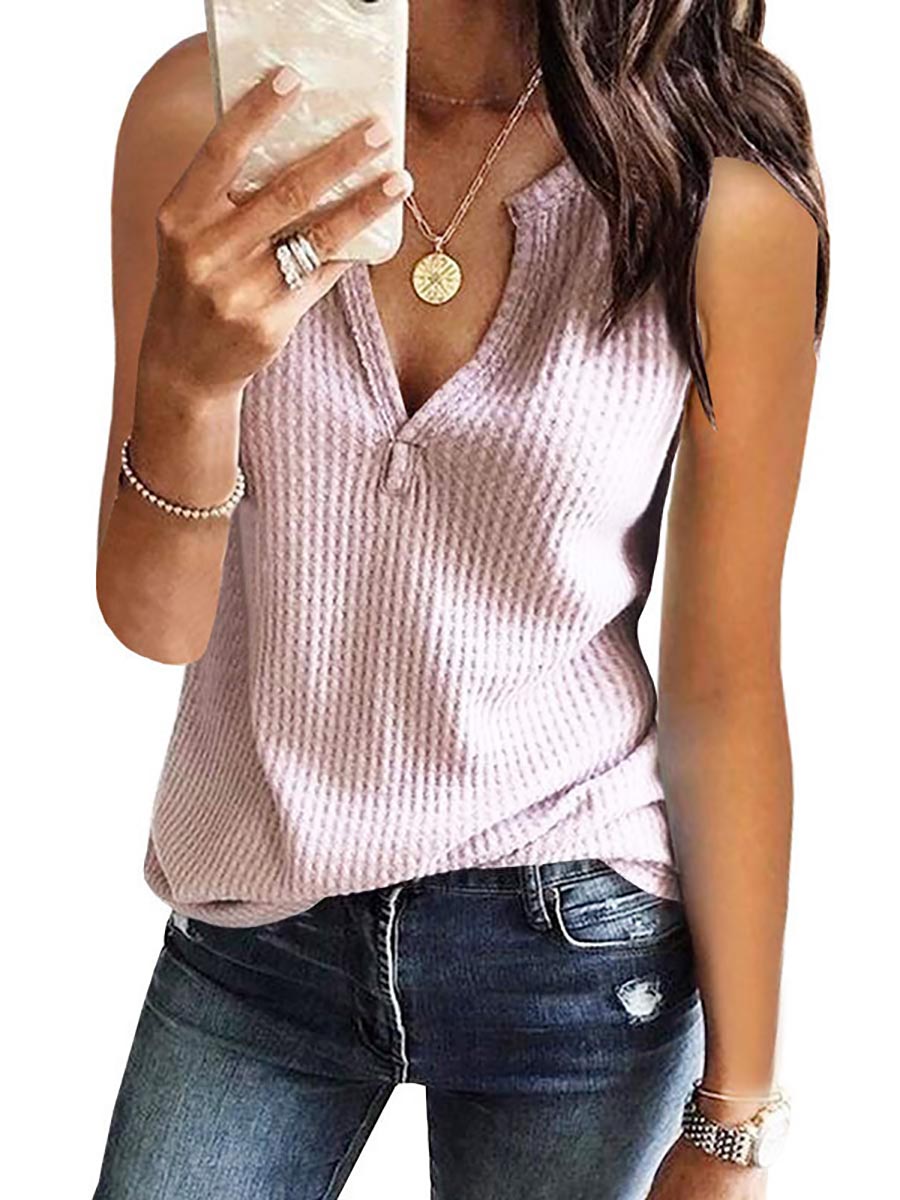 Lunimesd V-Neck Solid Color T-Shirt (16 colors)