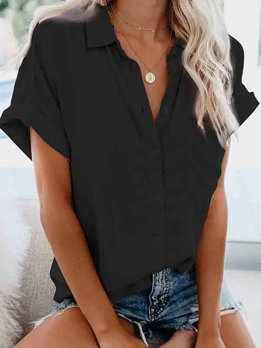 Lunimesd Short-Sleeved Solid Color Tops (4 colors)