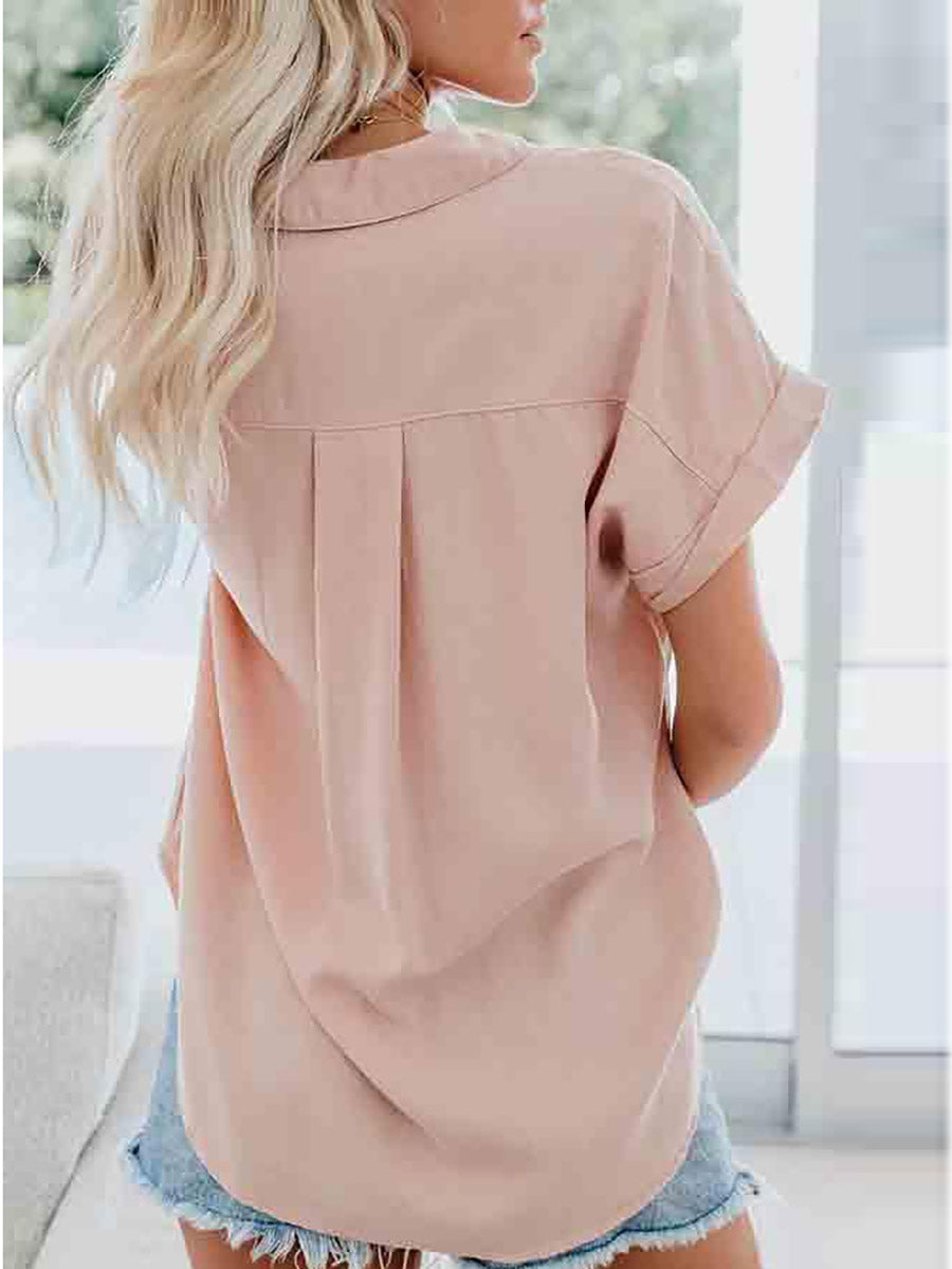 Lunimesd Short-Sleeved Solid Color Tops (4 colors)