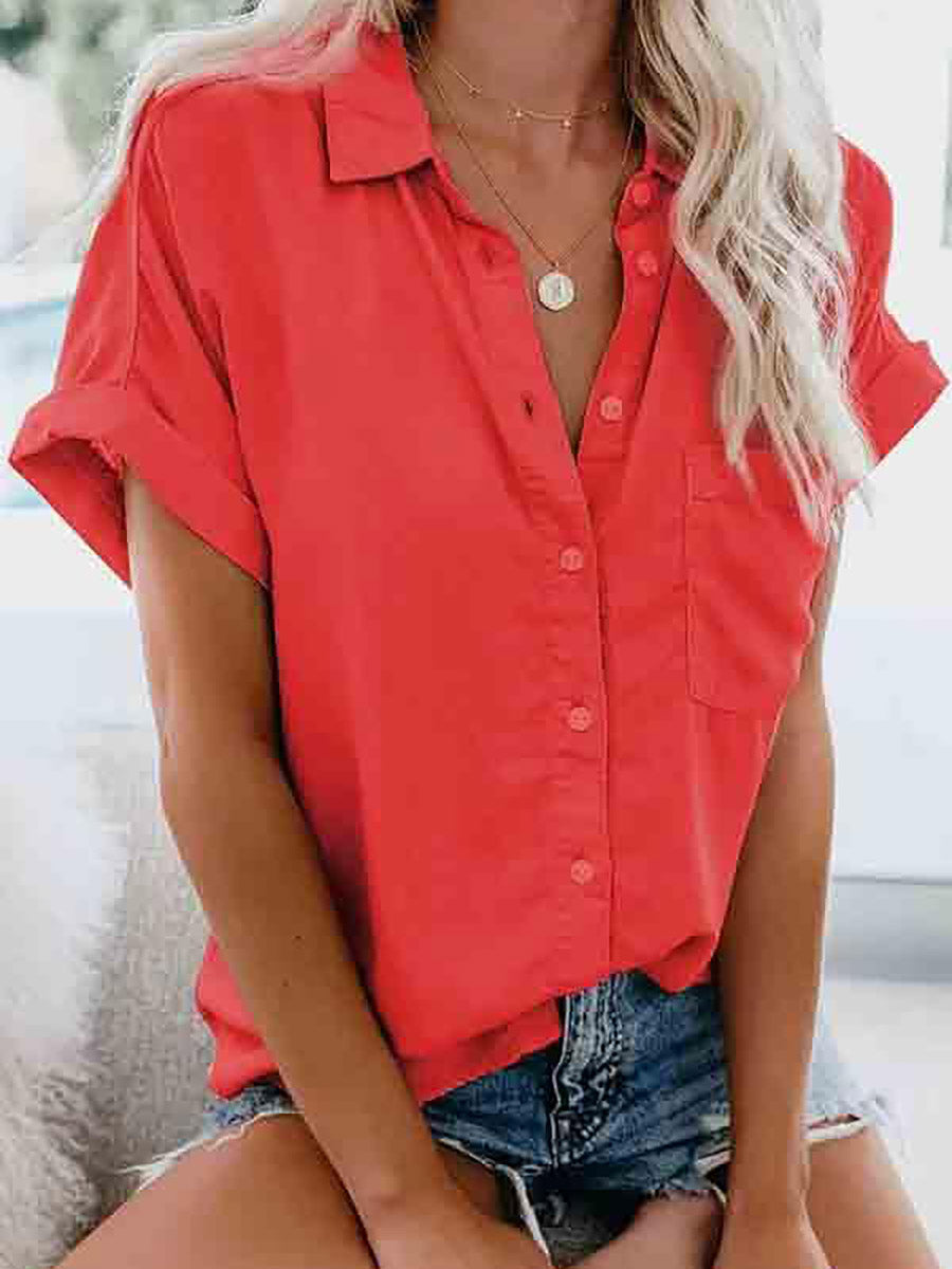 Lunimesd Short-Sleeved Solid Color Tops (4 colors)