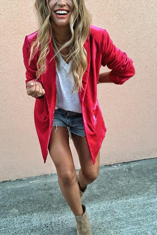 Lunimesd Ritz and Romance Pocketed Velvet Blazer