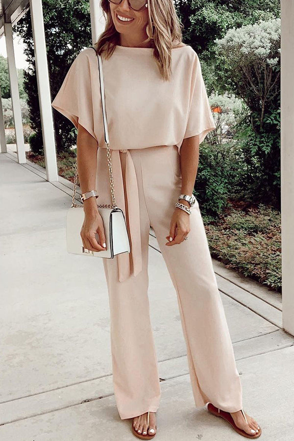 Lunimesd Spring Scene Tie Loose Jumpsuit
