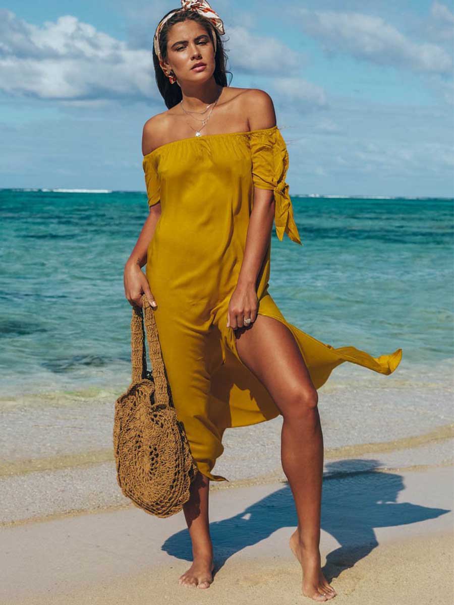 Lunimesd One-Shoulder Irregular Split Dress