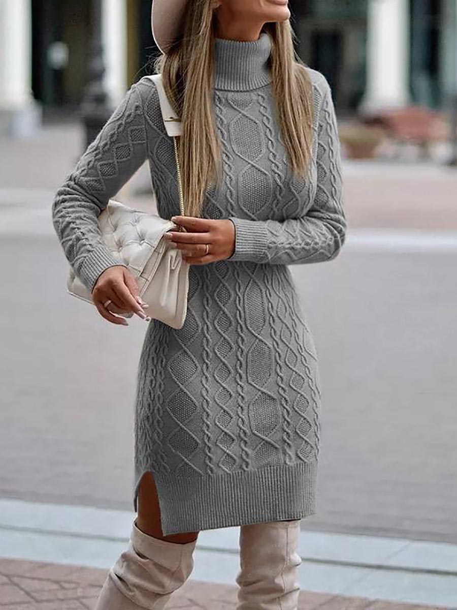 Lunimesd Solid Color Slim Long Sleeve Turtleneck Sweater