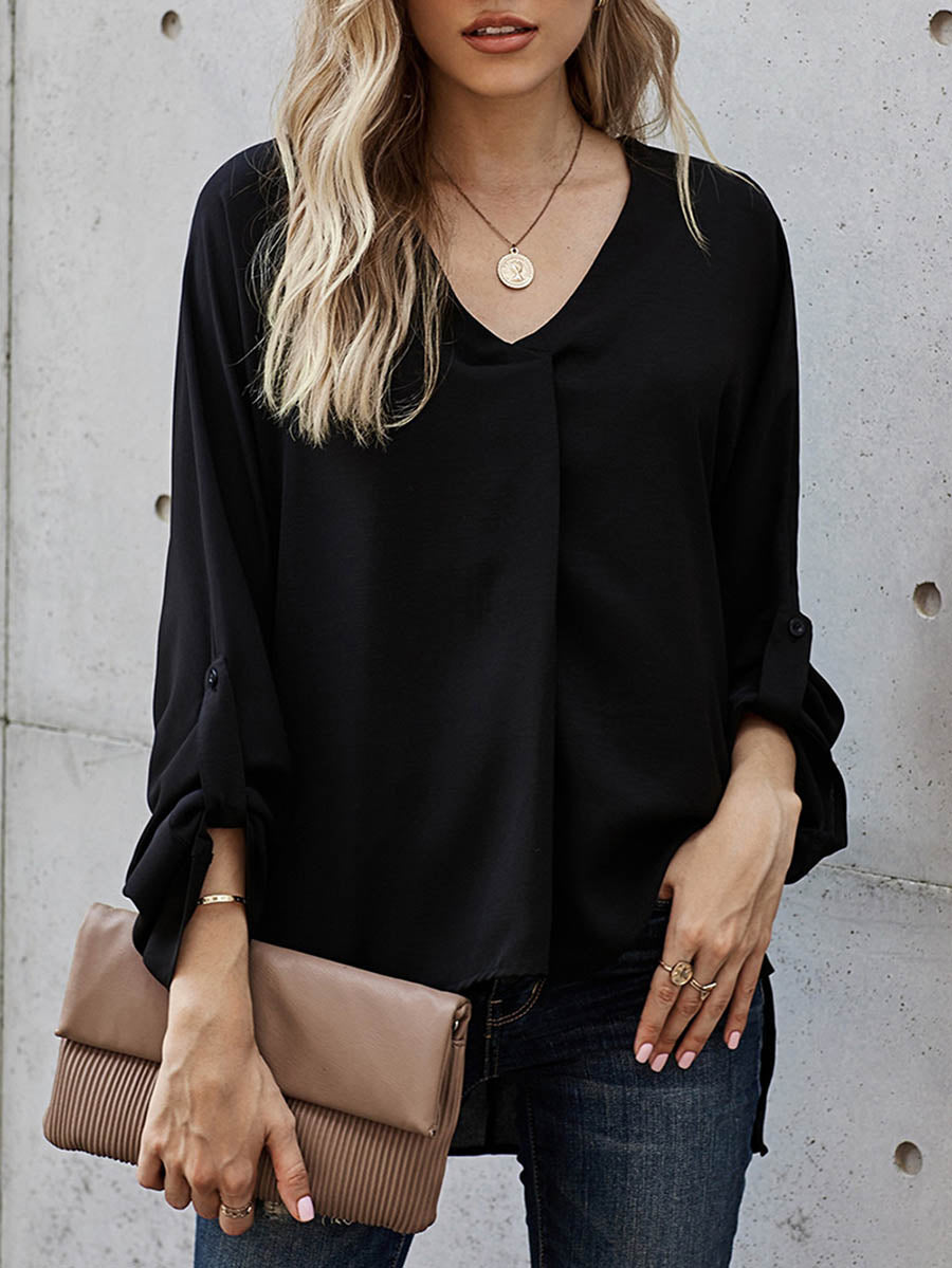 Lunimesd Sexy V-Neck Loose Long-Sleeved Tops (7 colors)