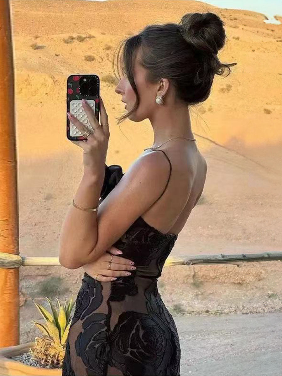 Luxe Roselure Mesh Gown