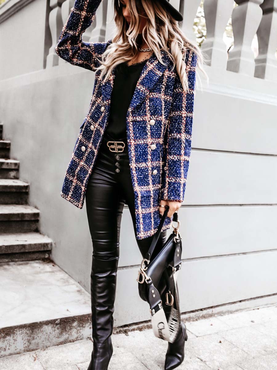 Lunimesd Suit Collar Double-Breasted Coat