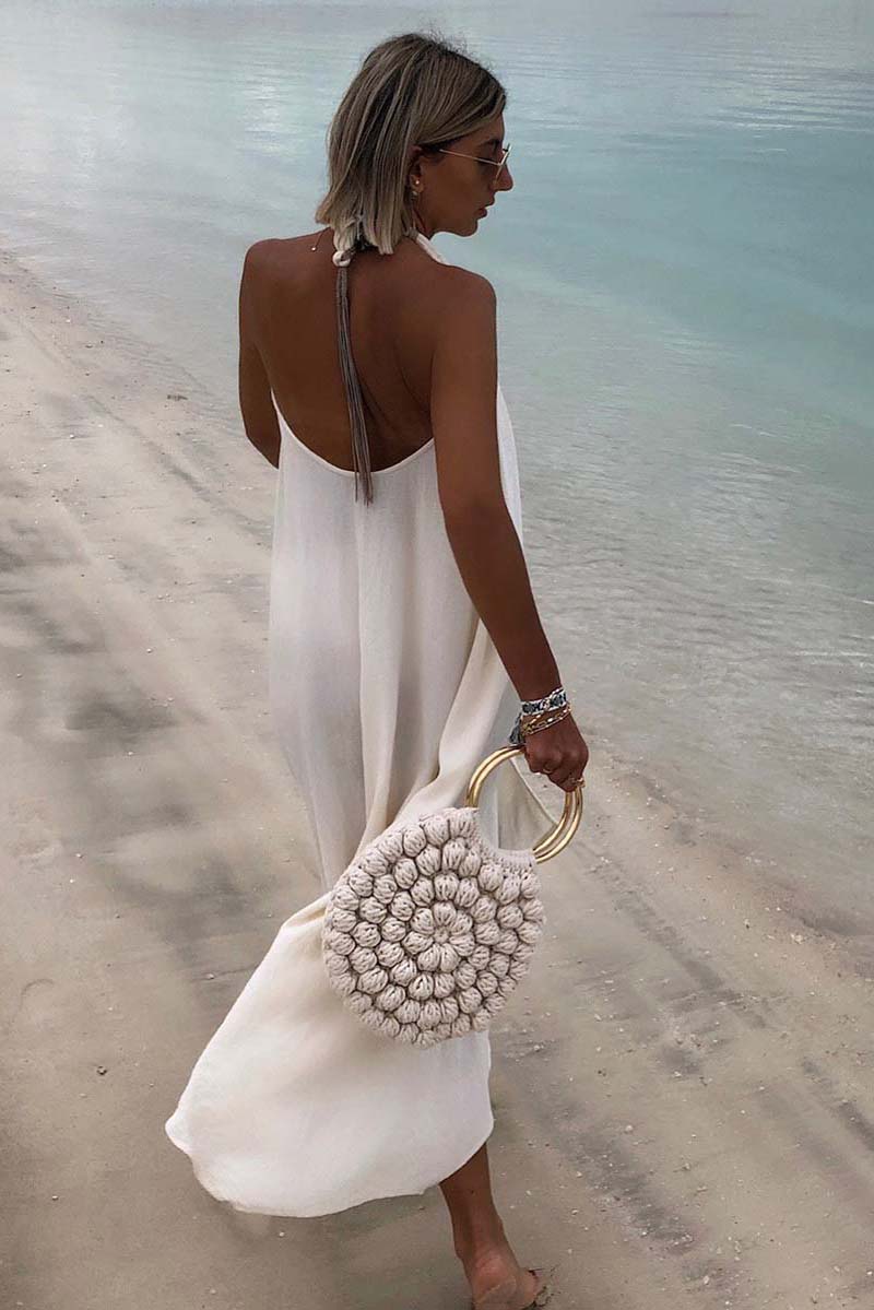 Lunimesd Sexy Sleeveless Halter Dress