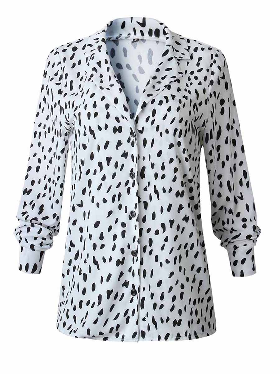 Lunimesd Leopard Print Long Sleeve Shirt