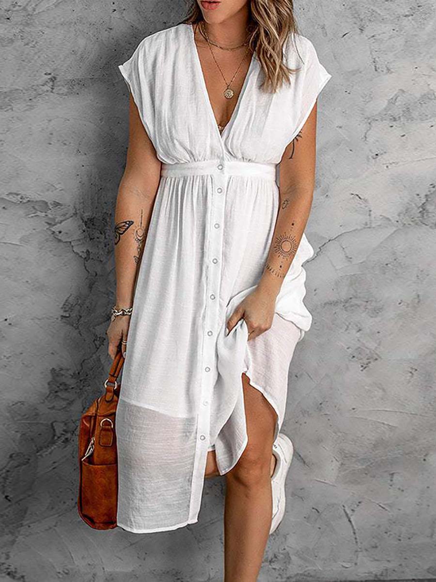 Lunimesd Bubbles At Brunch Button Up Midi Dress
