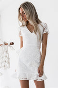 Lunimesd Short Sleeve White Dress