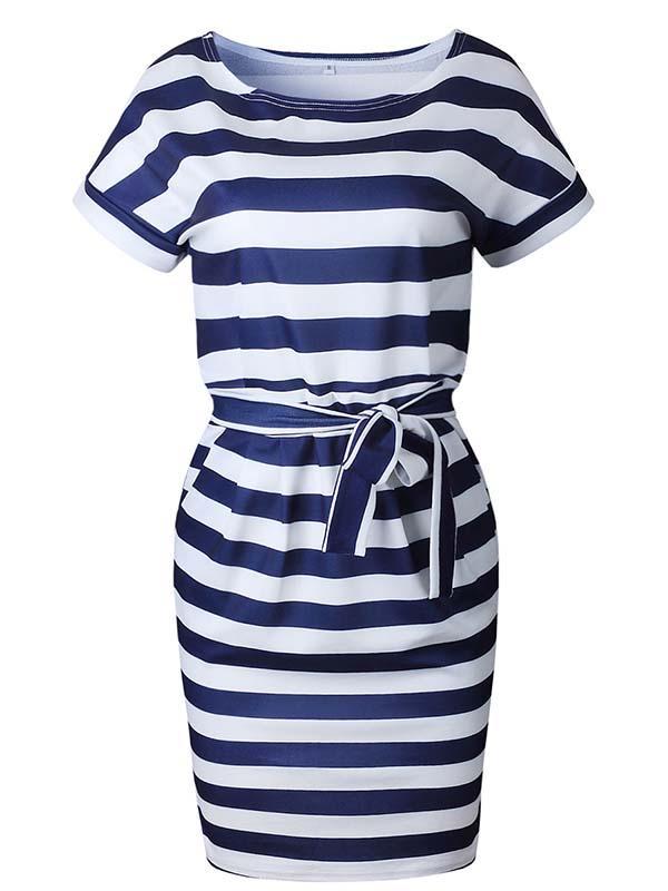 Lunimesd O Neck Midi Dress With Belt (4 colors)