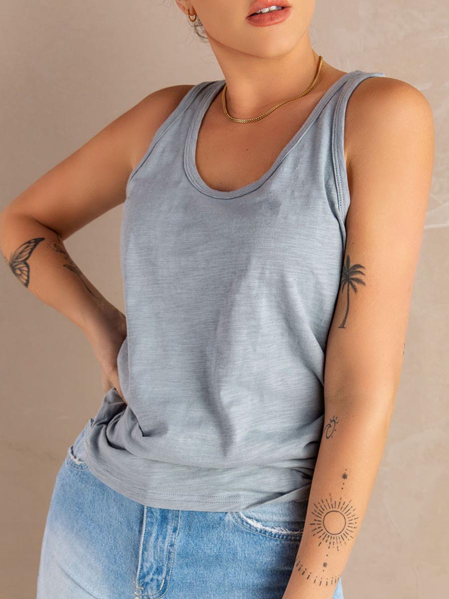 Lunimesd Solid Color Casual Tops(6 Colors)