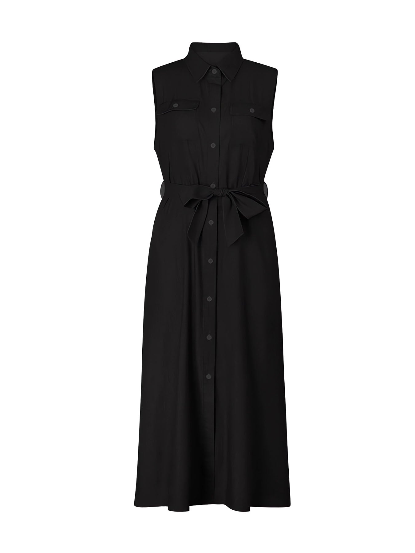 Single-Breasted Belt Denim Dress