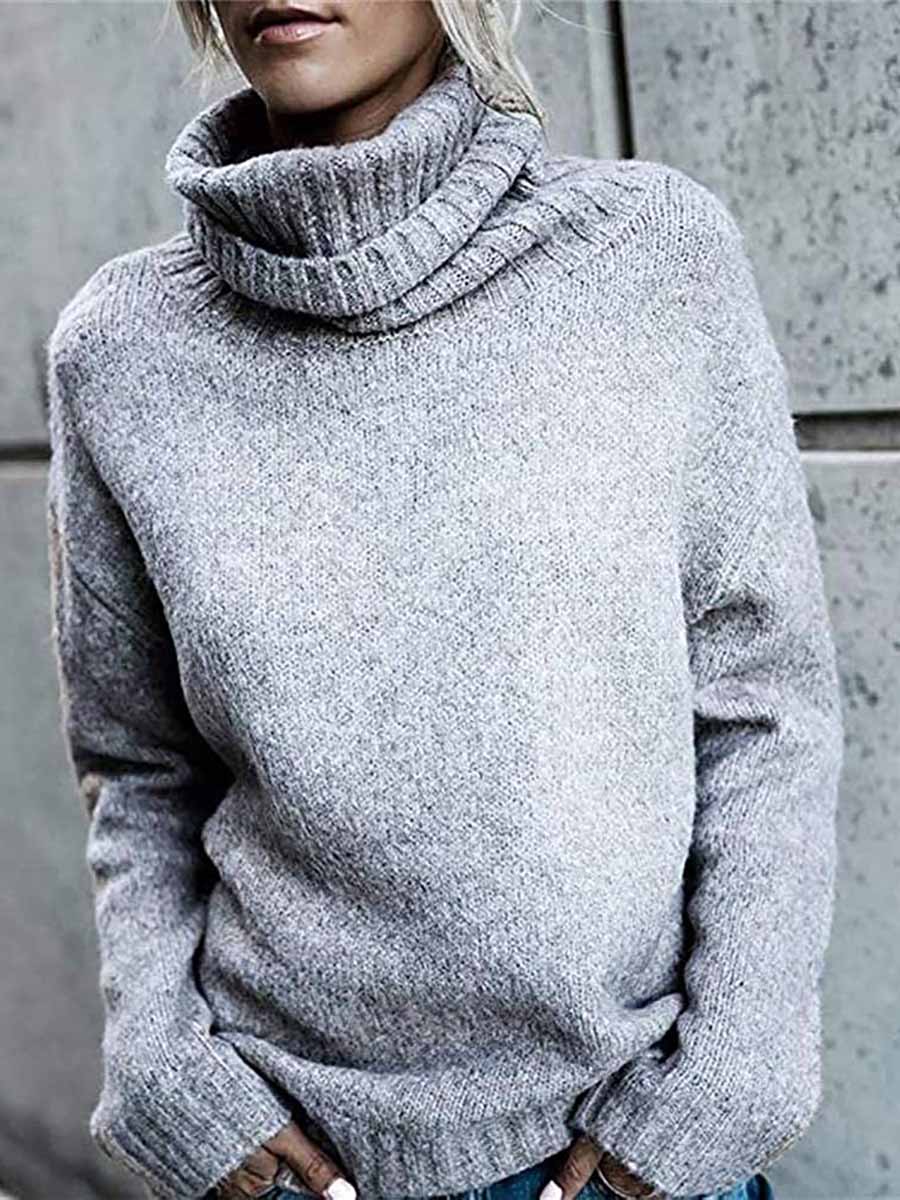 Lunimesd Solid Color Turtleneck Long Sleeve Sweater(6 colors)
