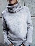 Lunimesd Solid Color Turtleneck Long Sleeve Sweater(6 colors)