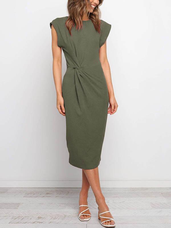 Lunimesd Twist Knot Midi Dress