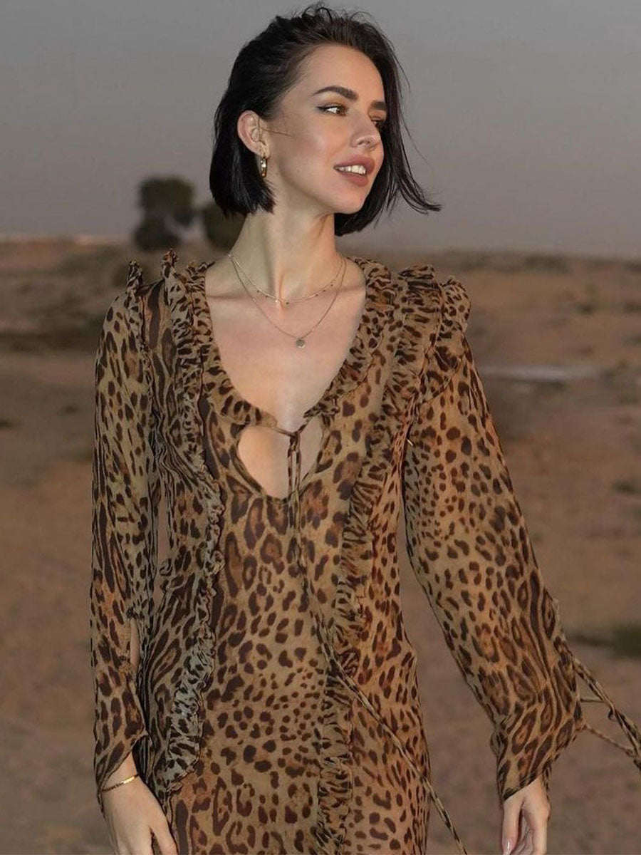 Leopard Dreams Sexy Chiffon Dress