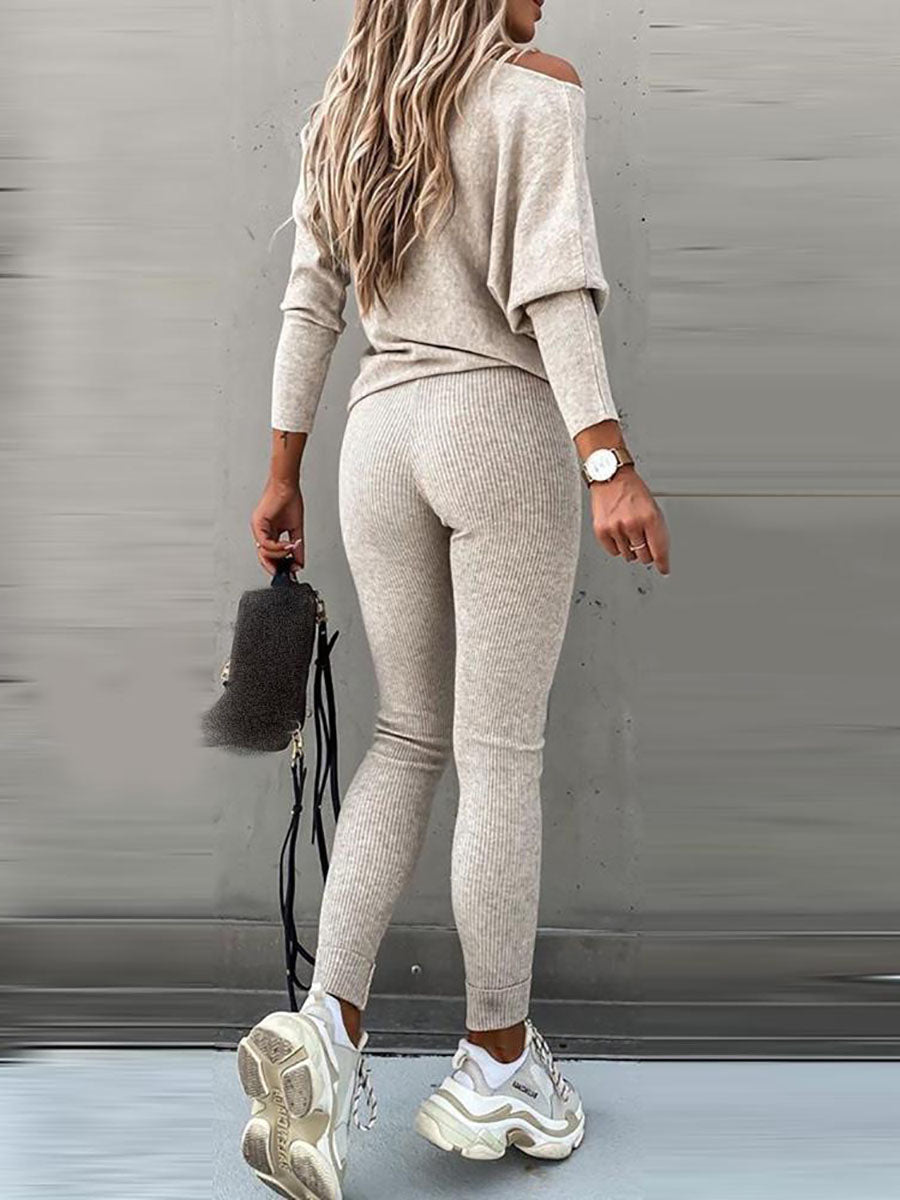 Lunimesd Solid Color Casual Lace-Up Slouchy Suit(7 color)