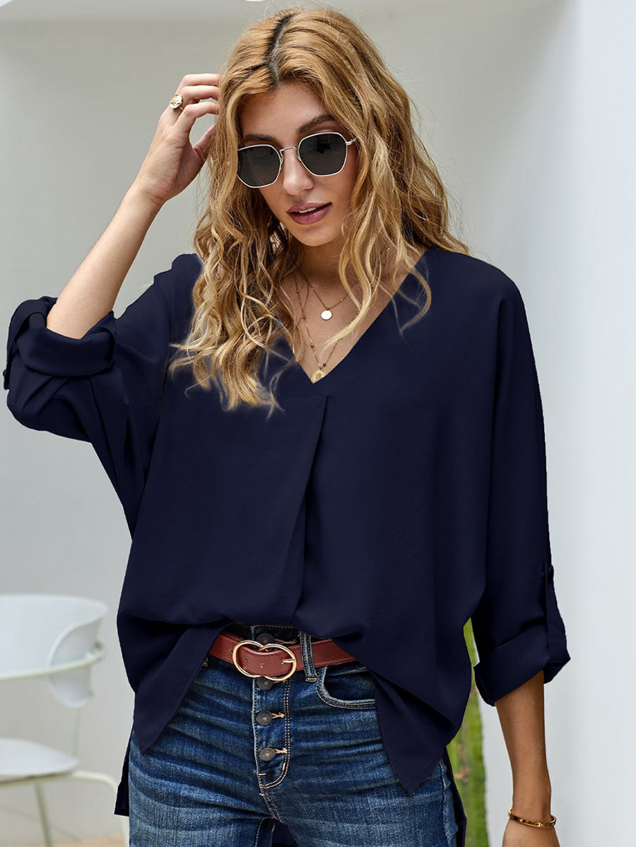 Lunimesd Sexy V-Neck Loose Long-Sleeved Tops (7 colors)