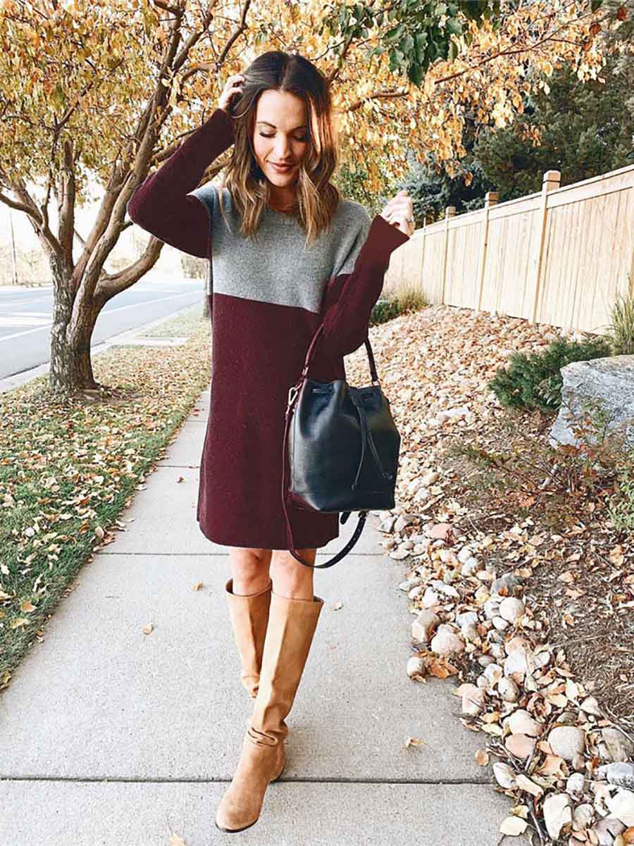 Lunimesd O Neck Casual Dress (5 colors)