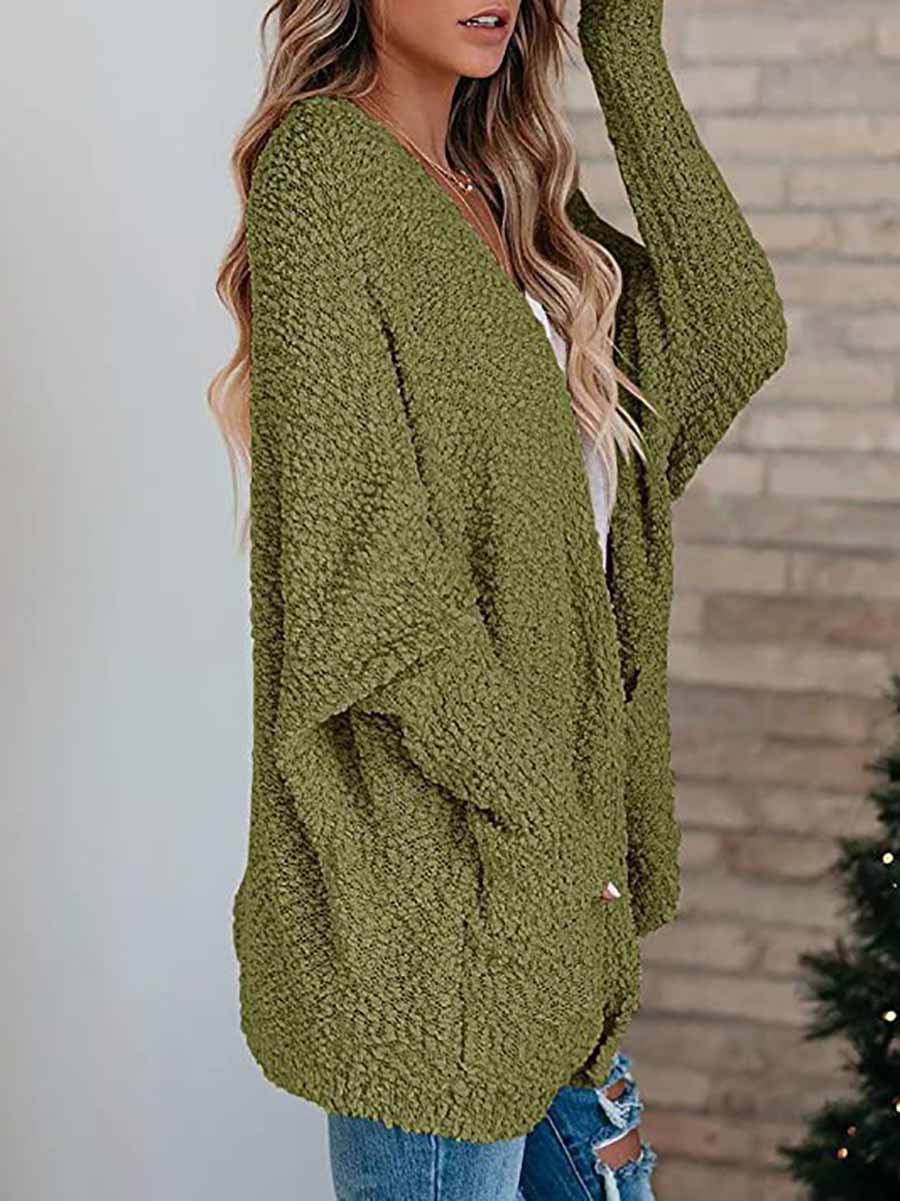 Lunimesd Casual Daily Solid Cardigan Cardigan Collar Tops(5 colors)