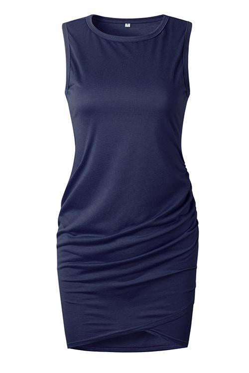 Lunimesd Asymmetry Ruched Sheath Mini Dress（7 colors）
