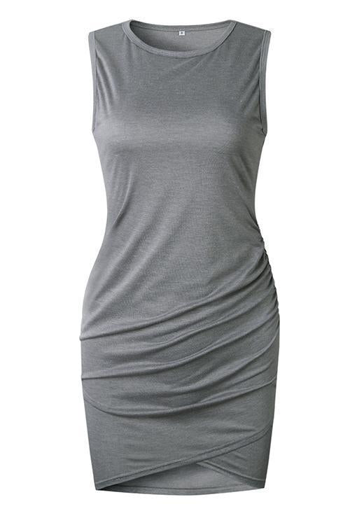 Lunimesd Asymmetry Ruched Sheath Mini Dress（7 colors）