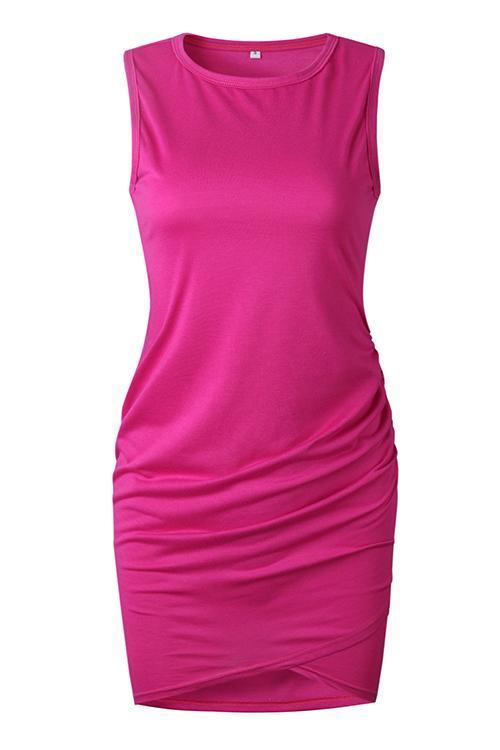 Lunimesd Asymmetry Ruched Sheath Mini Dress（7 colors）