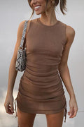 Lunimesd Drawstring Sleeveless Mini Dress