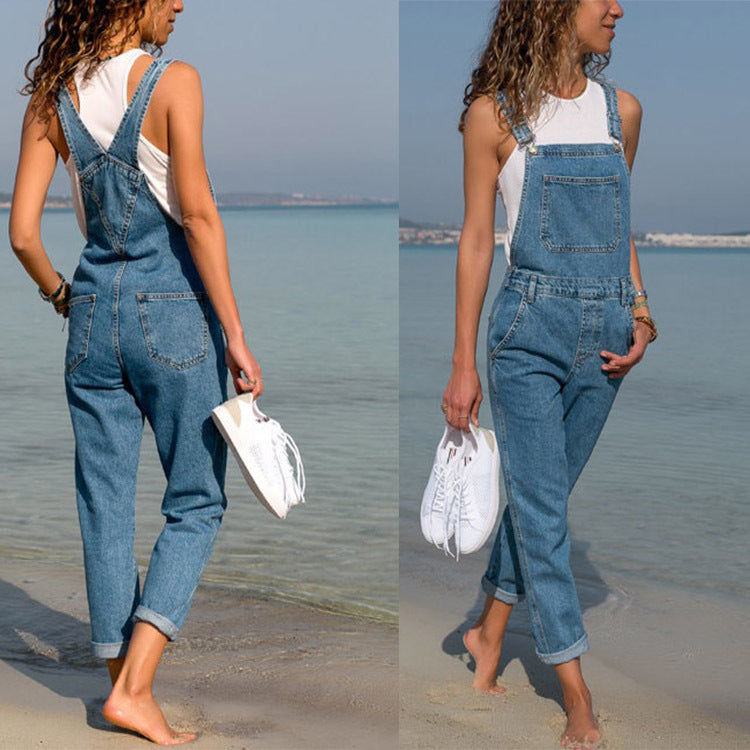 Lunimesd Plain Denim Jumpsuit