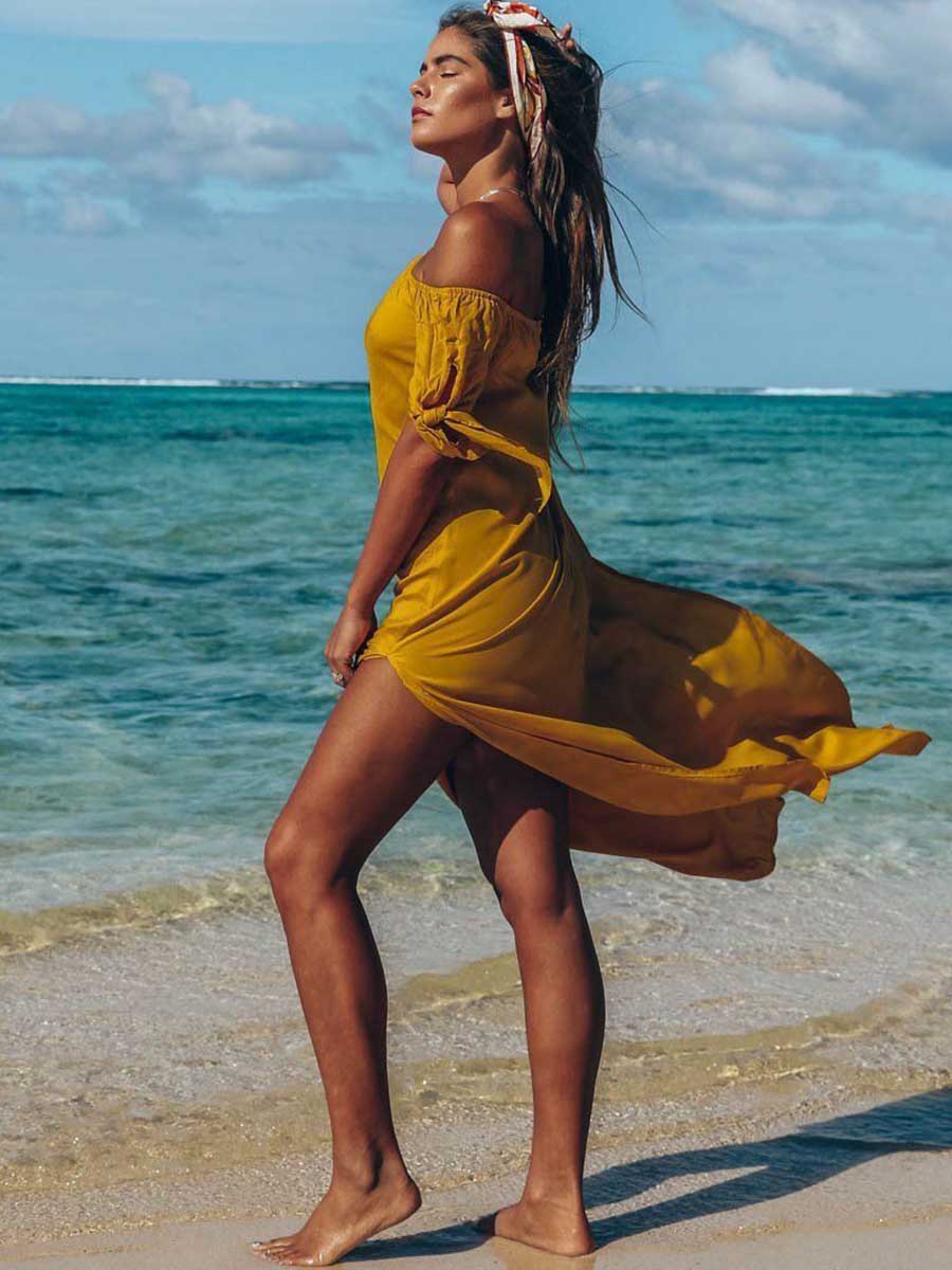 Lunimesd One-Shoulder Irregular Split Dress